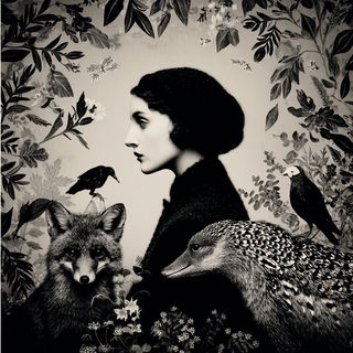 Antleromachy style, Midjourney V7: retro fairy-tale illustration