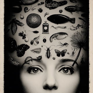 Antleromachy style, Midjourney V7: editorial illustration for popular scientific magazine cover