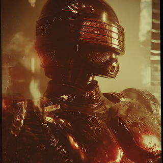 Redheat Daguerrotype style, Midjourney V7: concept art character design of retropunk steam knight