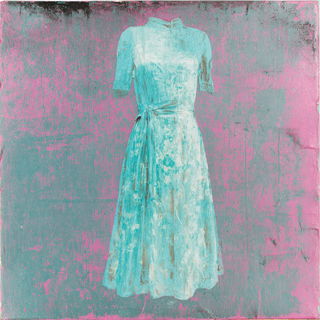 Turquoise Riot Press style, Midjourney V7: haute-couture fashion outfit