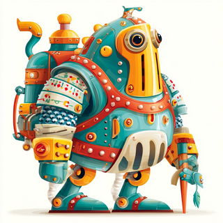 Mosaicwild style, Midjourney V7: concept art character design of retropunk steam knight