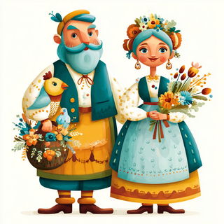 Mosaicwild style, Midjourney V7: traditional folk art
