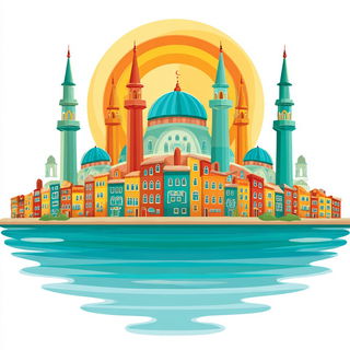 Mosaicwild style, Midjourney V7: bold minimalist logo design for Istanbul city municipal services