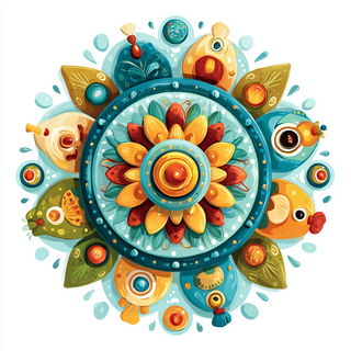 Mosaicwild style, Midjourney V7: creative pattern composition
