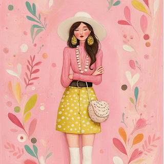 Floraocularism style, Midjourney V7: haute-couture fashion outfit