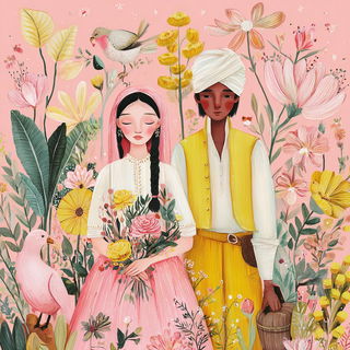 Floraocularism style, Midjourney V7: traditional folk art