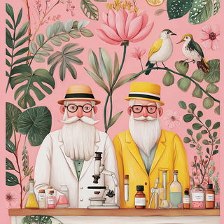 Floraocularism style, Midjourney V7: editorial illustration for popular scientific magazine cover