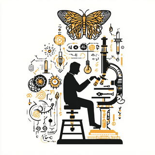 Cairnbeam Iconography style, Midjourney V7: editorial illustration for popular scientific magazine cover