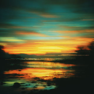 Tenontrail style, Midjourney V7: realistic landscape photograph of quiet dawn