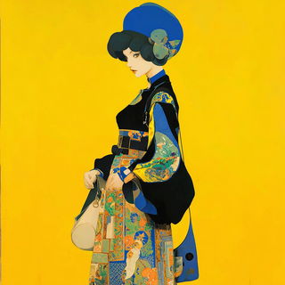 Chromastitchery style, Midjourney V7: haute-couture fashion outfit