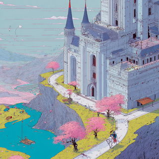 Pulpcrown Ascension style, Midjourney V7: retro fairy-tale illustration