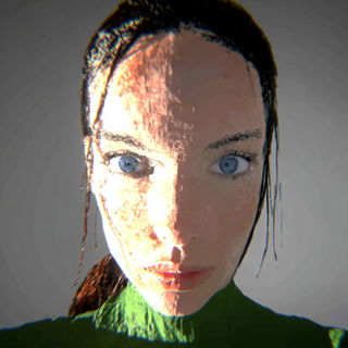 Sunspatter Realism style, Midjourney V7: photographic portrait of female protagonist