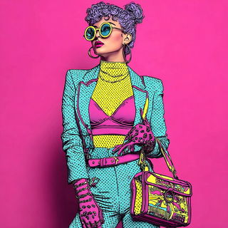 Borderlight Convoy style, Midjourney V7: haute-couture fashion outfit