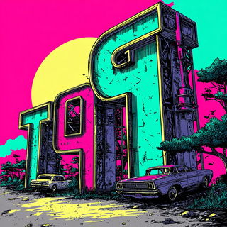 Borderlight Convoy style, Midjourney V7: typographic composition with large letters