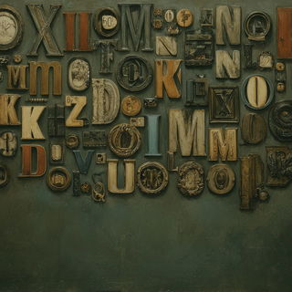 Frostgothic style, Midjourney V7: typographic composition with large letters