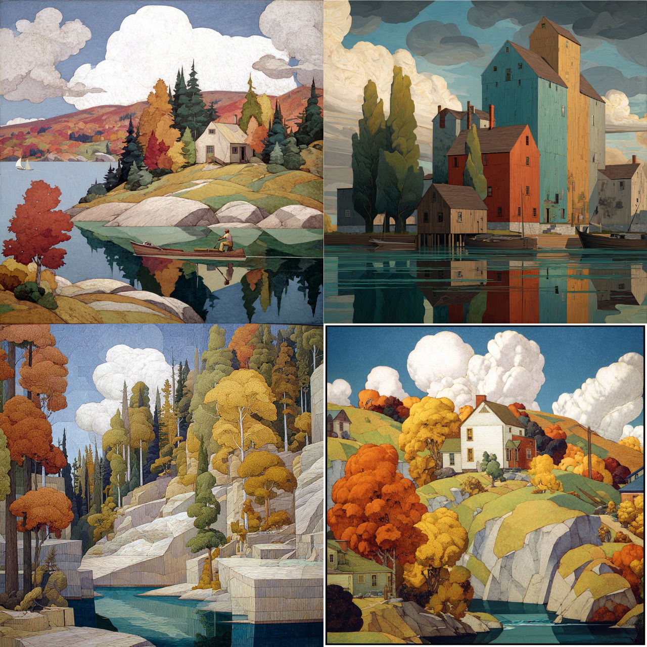 A. J. Casson style, Midjourney V7, render 1 of 4