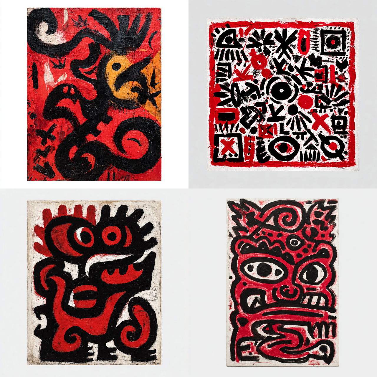 A. R. Penck style, Midjourney V7, render 1 of 4
