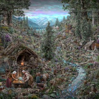 Nebulaflow style, Midjourney V7: retro fairy-tale illustration