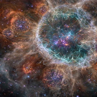 Nebulaflow style, Midjourney V7: editorial illustration for popular scientific magazine cover