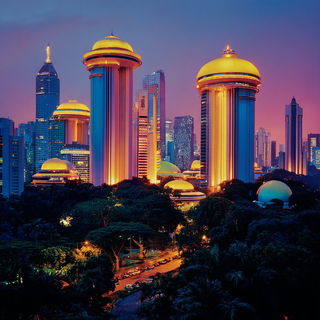 Astralshore Chromapose style, Midjourney V7: megacity with futuristic bioarchitecture