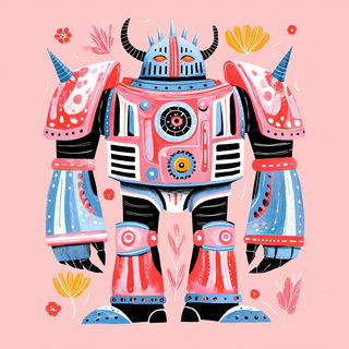 Jungle Glyph Pop style, Midjourney V7: concept art character design of retropunk steam knight