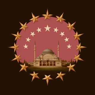 Medalgrain style, Midjourney V7: bold minimalist logo design for Istanbul city municipal services