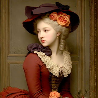 Medalgrain style, Midjourney V7: classical 18th-century oil painting