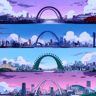 Cumulus Clock Theatre style, Midjourney V7: megacity with futuristic bioarchitecture