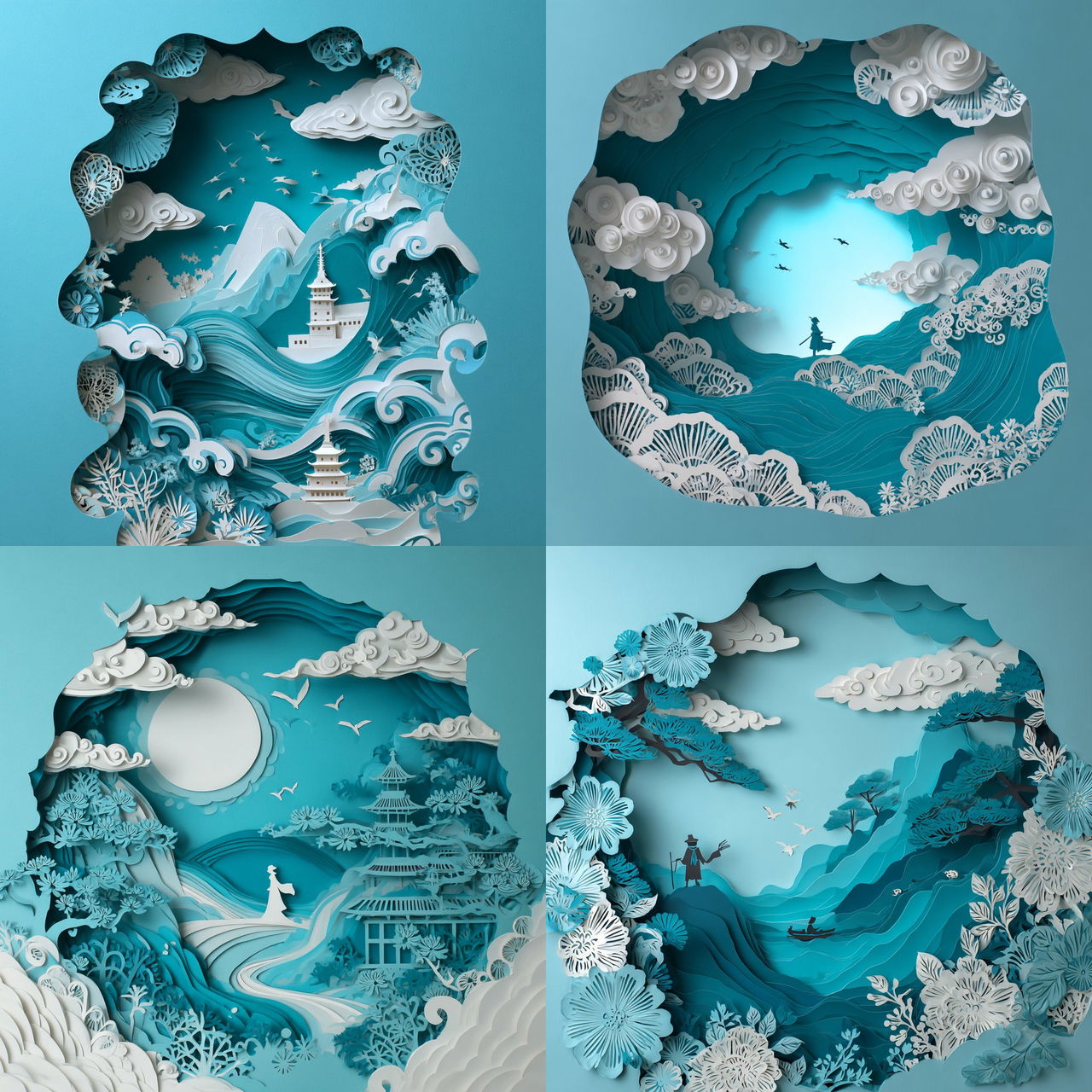 Rusalka Paperworld style, Midjourney V7, render 1 of 4