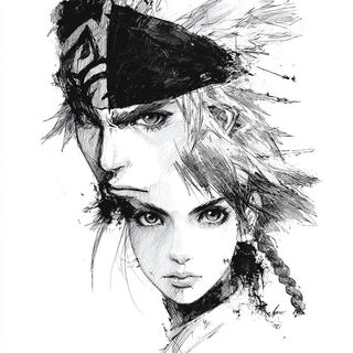 Champleve Wardenry style, Midjourney V7: black-and-white manga comic strip