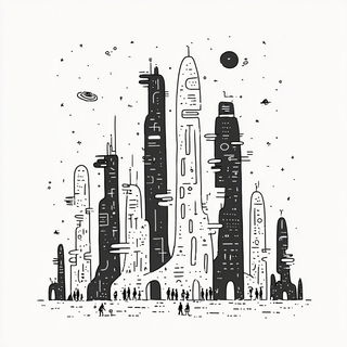 Vaporblack Wayfinding style, Midjourney V7: megacity with futuristic bioarchitecture