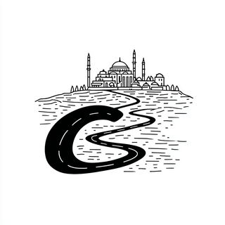 Vaporblack Wayfinding style, Midjourney V7: bold minimalist logo design for Istanbul city municipal services