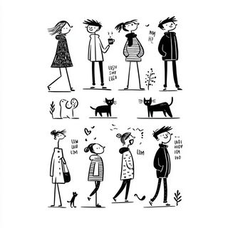 Vaporblack Wayfinding style, Midjourney V7: black-and-white manga comic strip