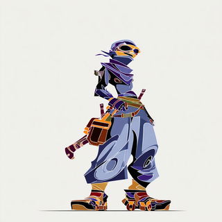 Spirewash style, Midjourney V7: concept art character design of retropunk steam knight