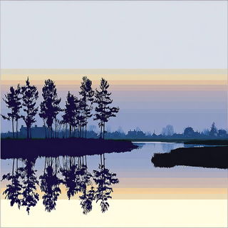 Spirewash style, Midjourney V7: realistic landscape photograph of quiet dawn