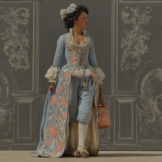 Ruinstucco style, Midjourney V7: haute-couture fashion outfit