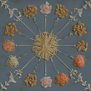 Ruinstucco style, Midjourney V7: creative pattern composition