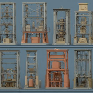 Ruinstucco style, Midjourney V7: technical infrastructure blueprint schematics