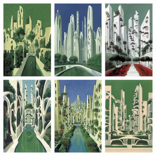 Botanical Satinwork style, Midjourney V7: megacity with futuristic bioarchitecture