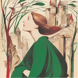 Botanical Satinwork style, Midjourney V7: retro fairy-tale illustration