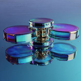 Chromagelics style, Midjourney V7: abstract 3D render