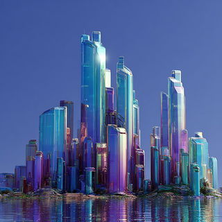 Chromagelics style, Midjourney V7: megacity with futuristic bioarchitecture