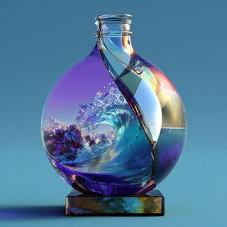 Chromagelics style, Midjourney V7: editorial illustration for popular scientific magazine cover