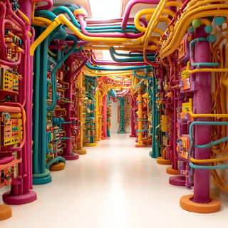 Claycandy Orbit style, Midjourney V7: technical infrastructure blueprint schematics