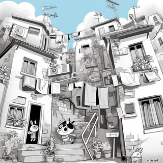 Indigo Folio style, Midjourney V7: black-and-white manga comic strip