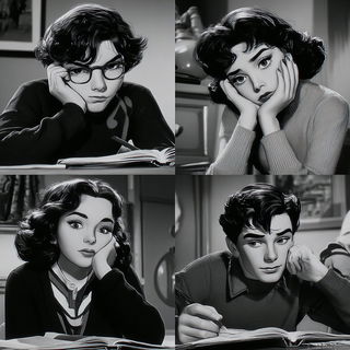 Cinemorpholith style, Midjourney V7: black-and-white manga comic strip
