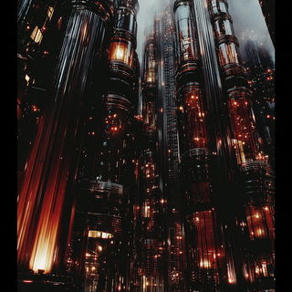 Vantacine style, Midjourney V7: megacity with futuristic bioarchitecture