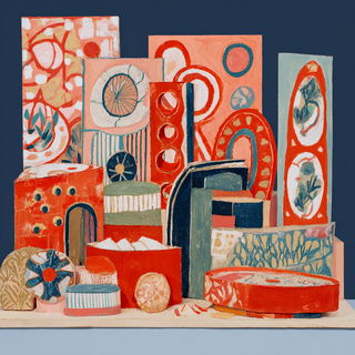 Papermosaic style, Midjourney V7: abstract 3D render
