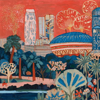 Papermosaic style, Midjourney V7: megacity with futuristic bioarchitecture