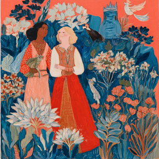 Papermosaic style, Midjourney V7: retro fairy-tale illustration
